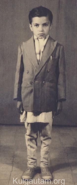 A historical image of Kul Chandra Gautam as a young boy in Nepal