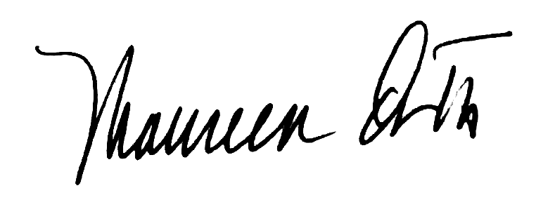 An image of Maureen Orth's handwritten signature
