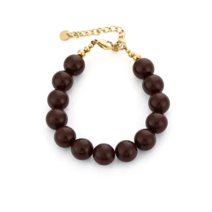 Kralenarmband bruin