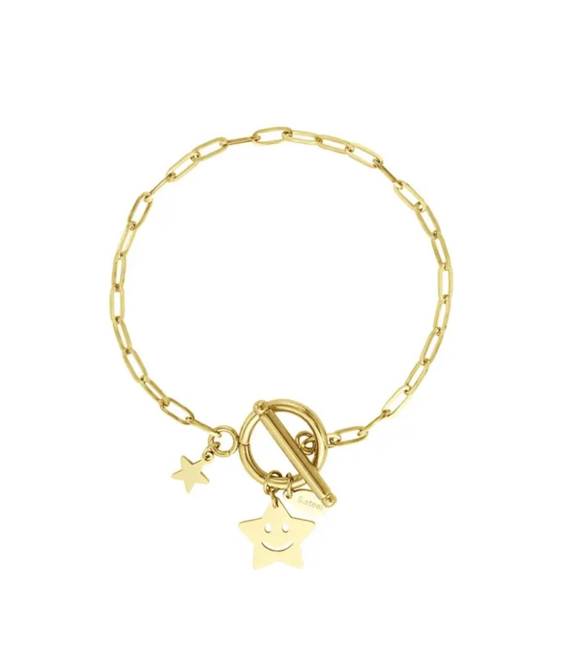 Armband ster smiley goud of zilver