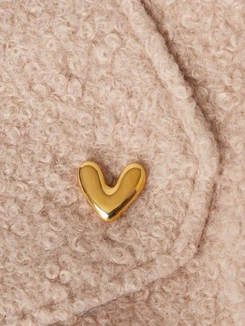 Broche hart pompebled goud of zilver