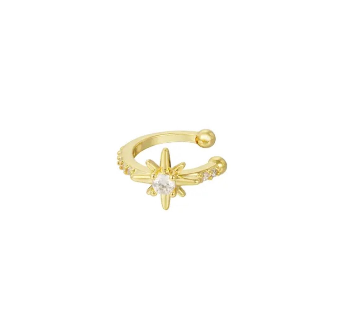 Earcuff ster diamant goud of zilver