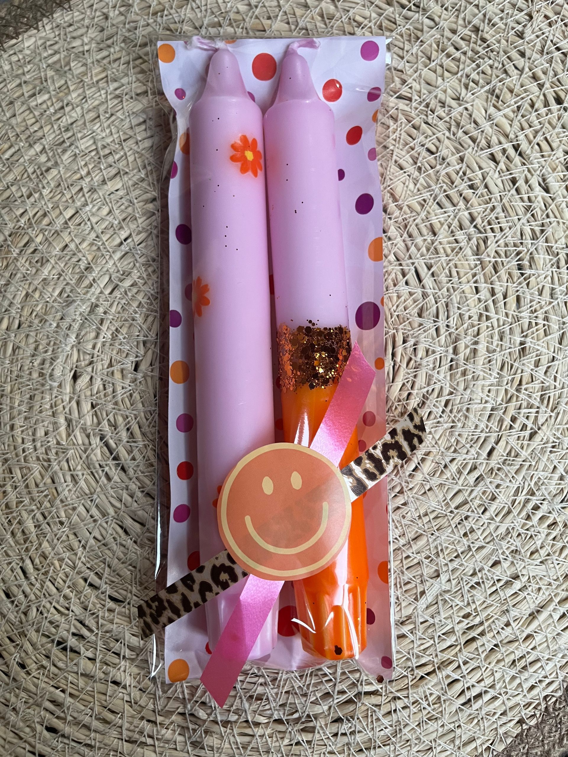 Kaarsenset bloemen glitter