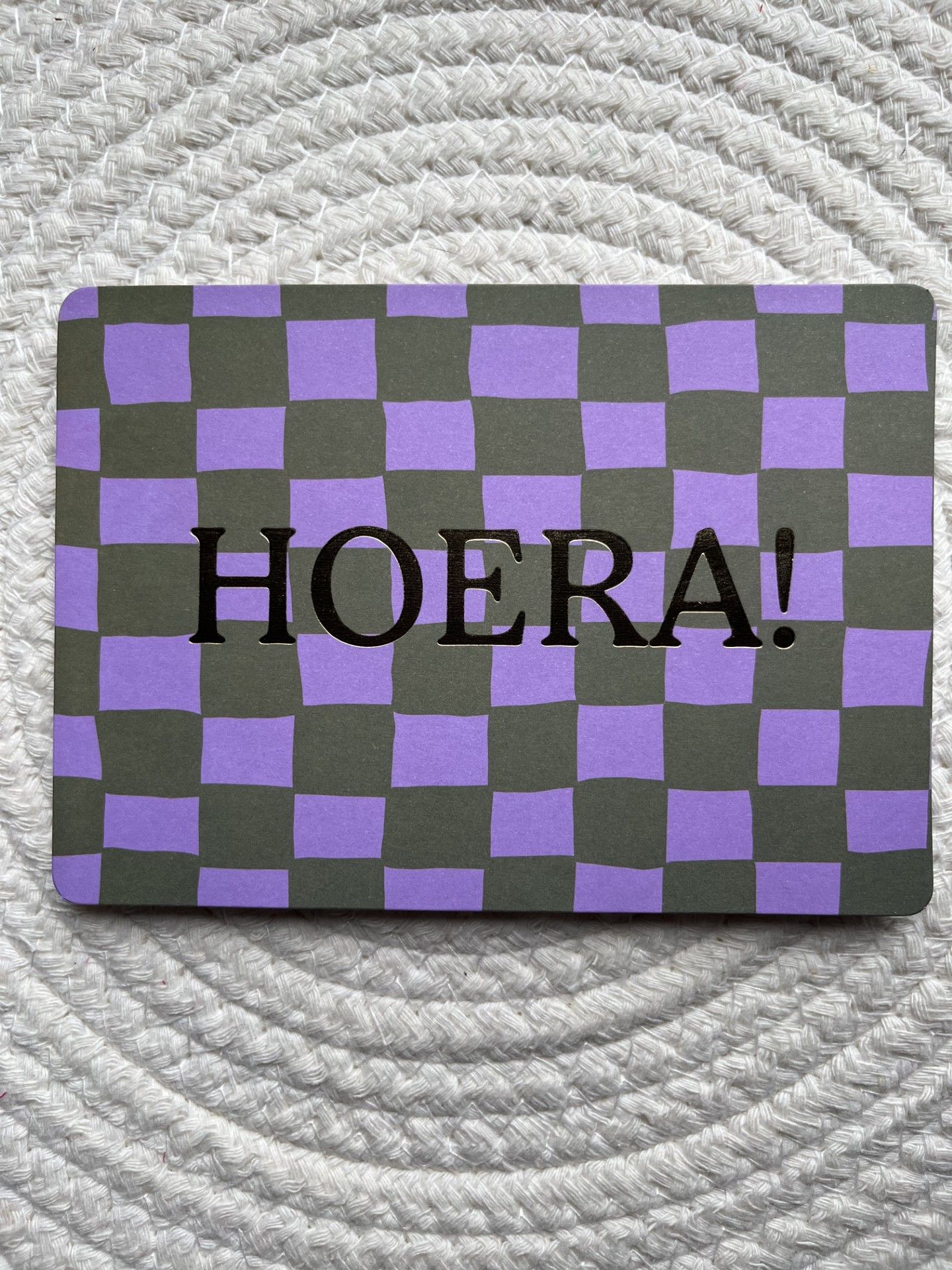 Kaart hoera geblokt
