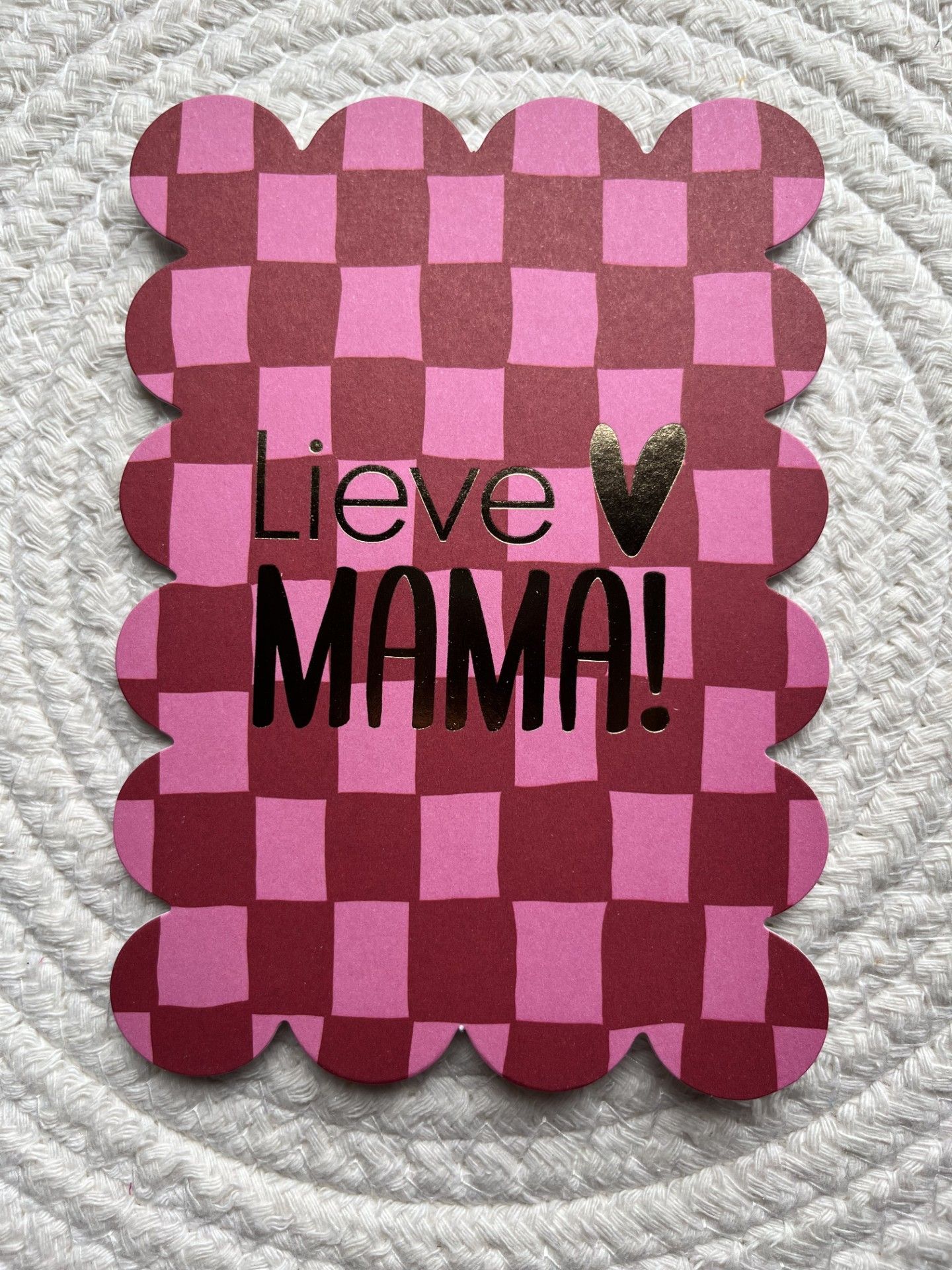 Kaart lieve mama geblokt