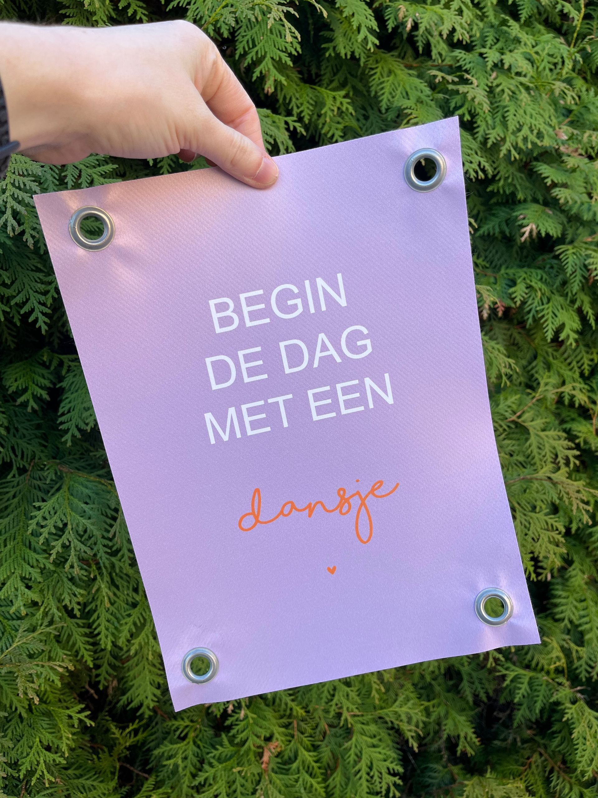 Tuinposter begin de dag met een dansje A4