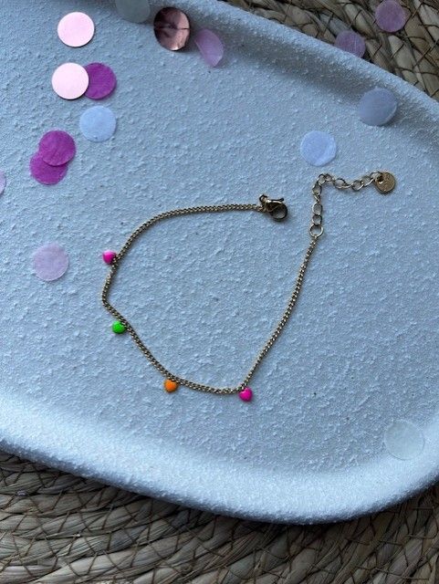 Armband neon hartjes