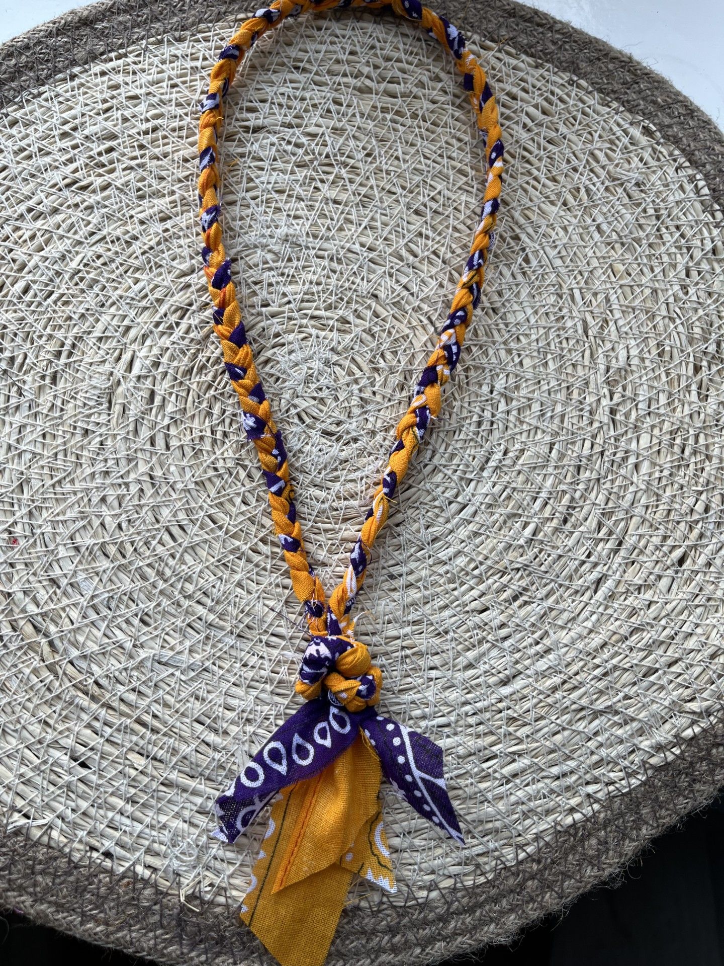 Bandana paars en licht oranje