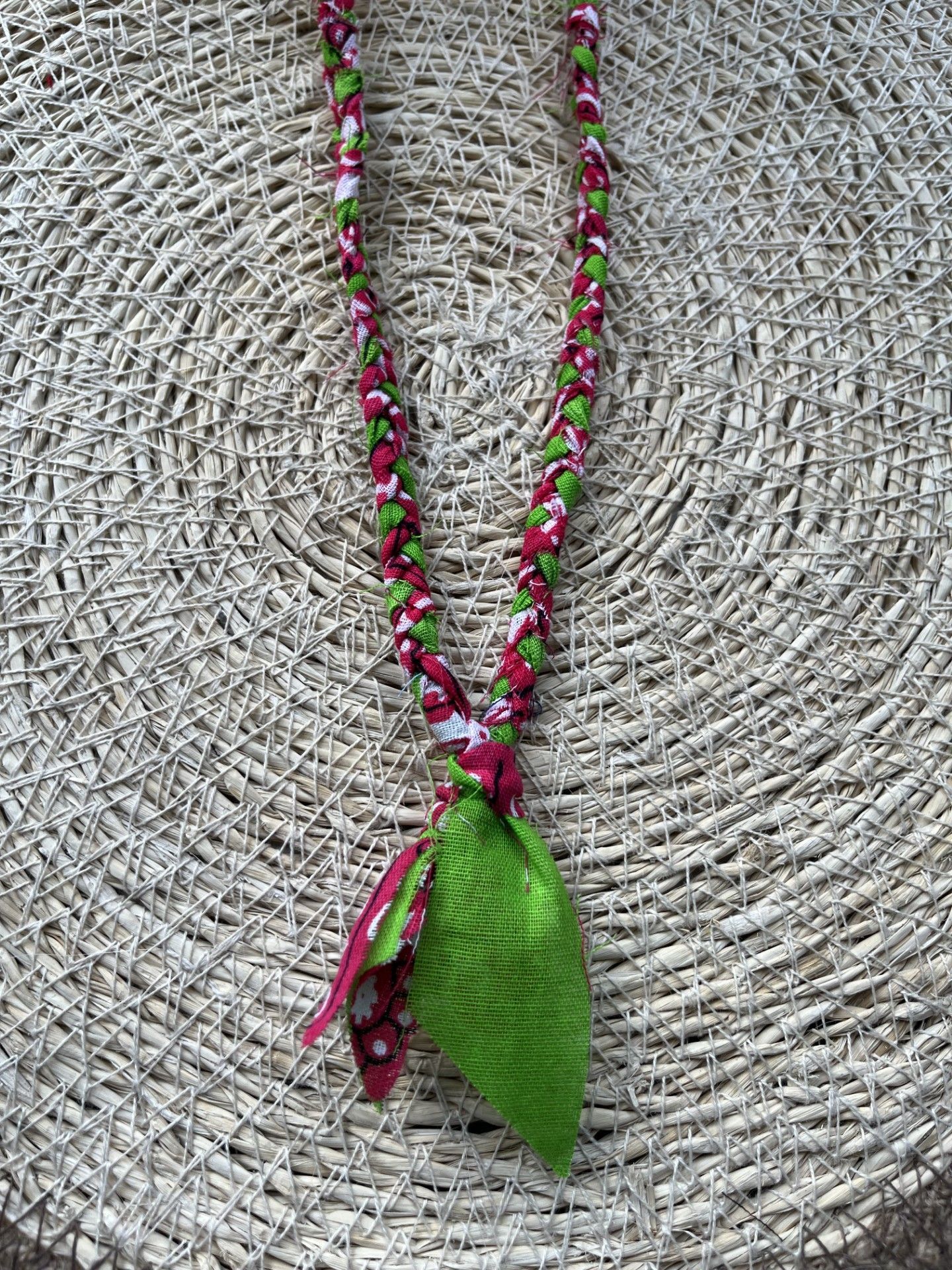 Bandana donkerroze en groen