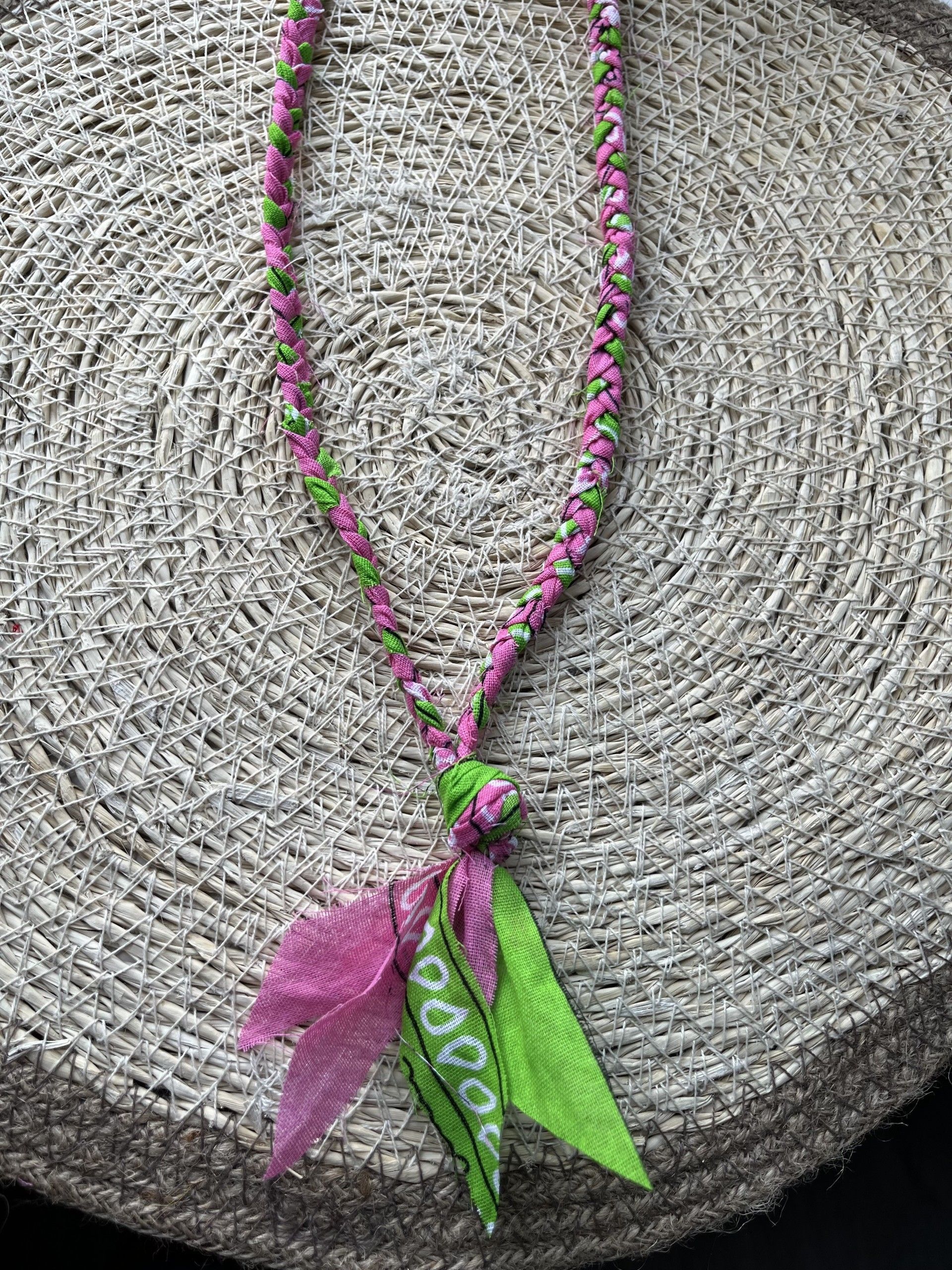 Bandana roze en groen