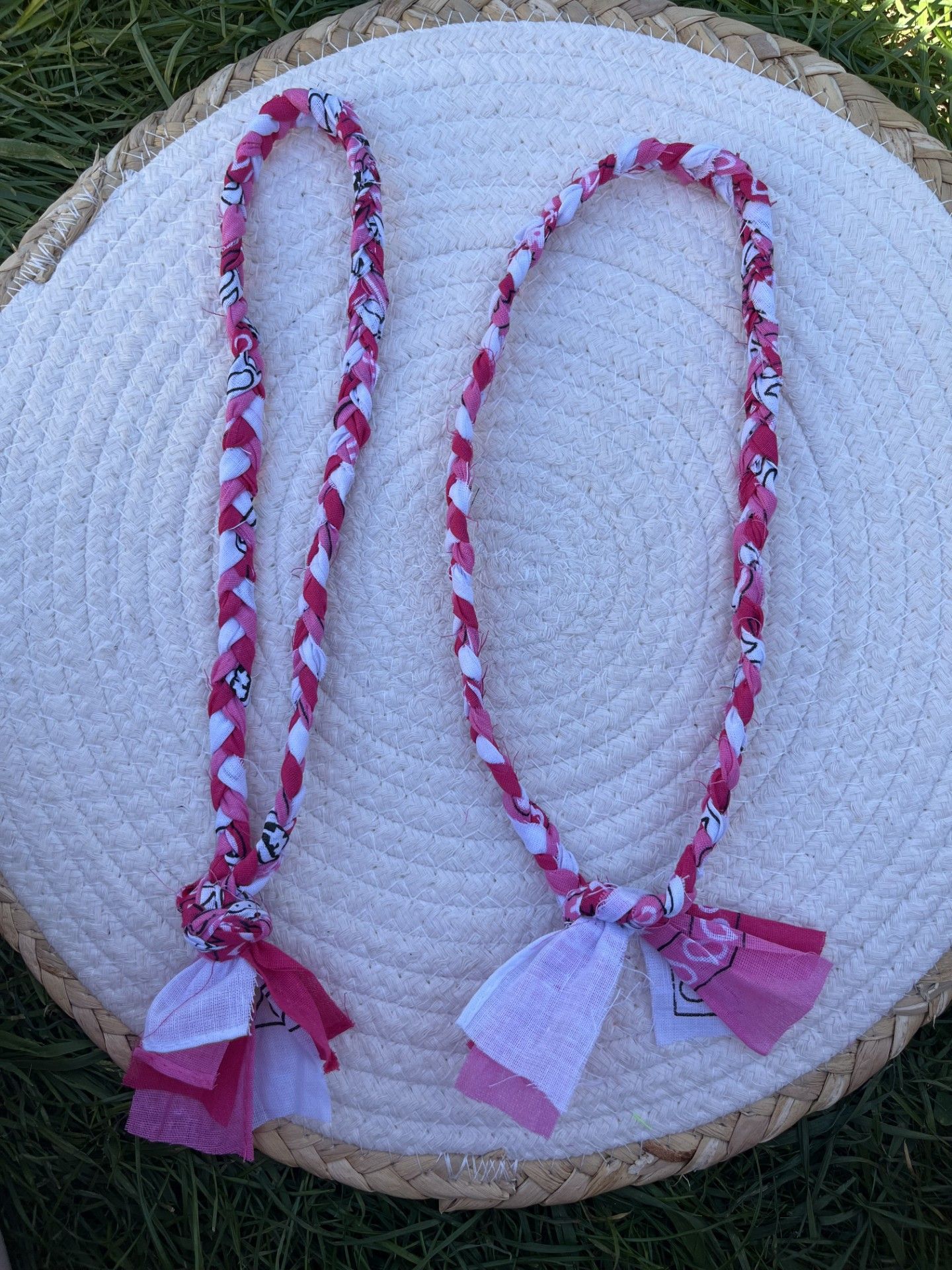 Bandana roze en wit