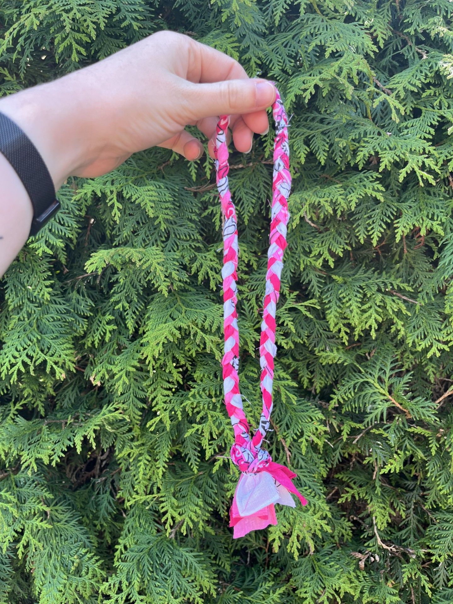Bandana roze en wit