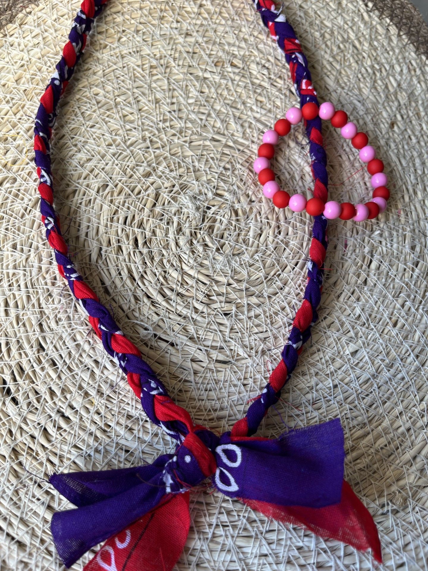 Bandana rood en donkerpaars