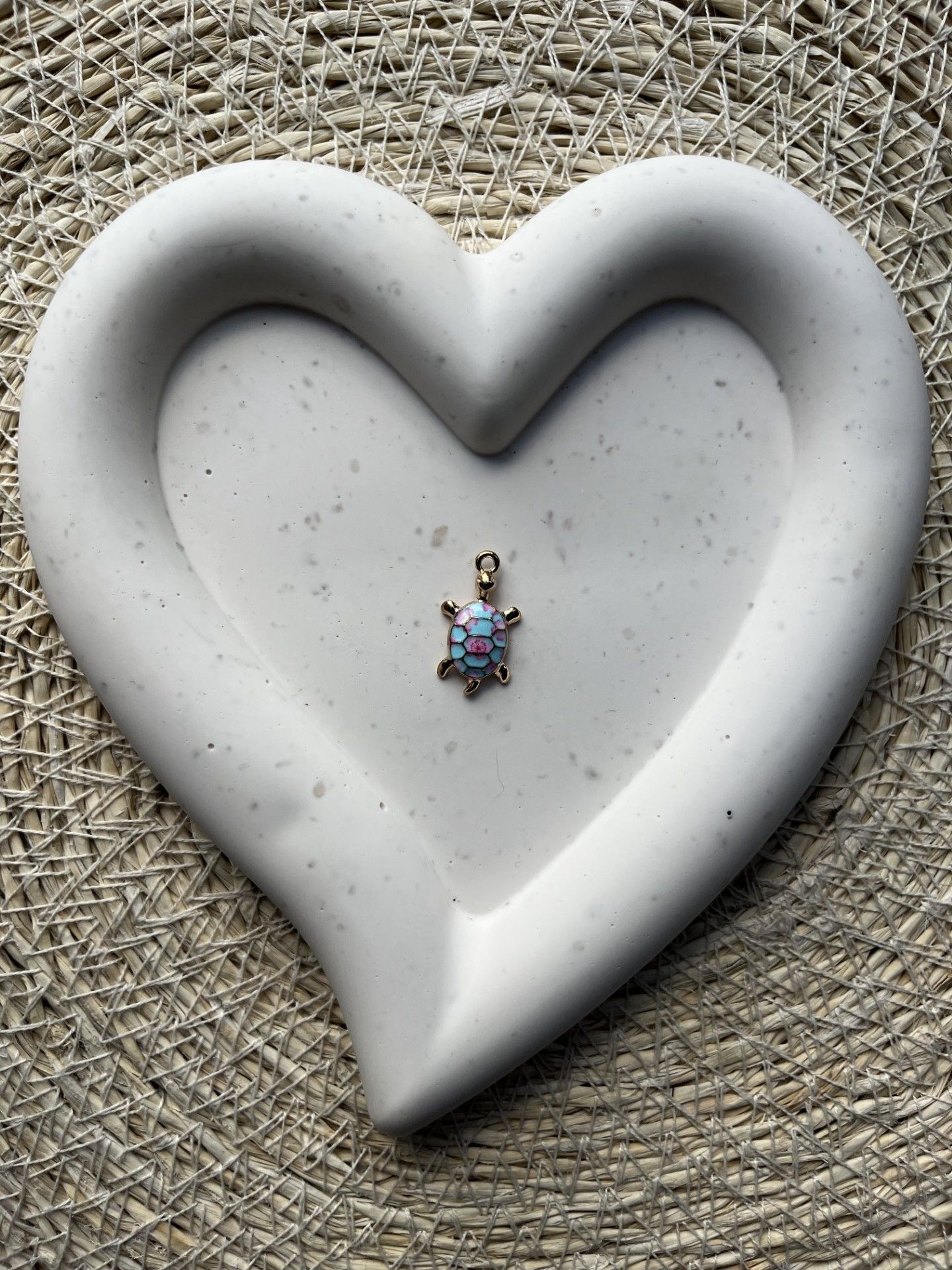 Bedel schildpad blauw met bloemen