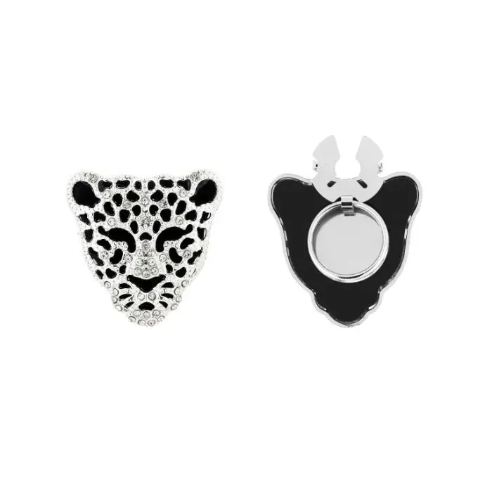 Button cover set zilver panter