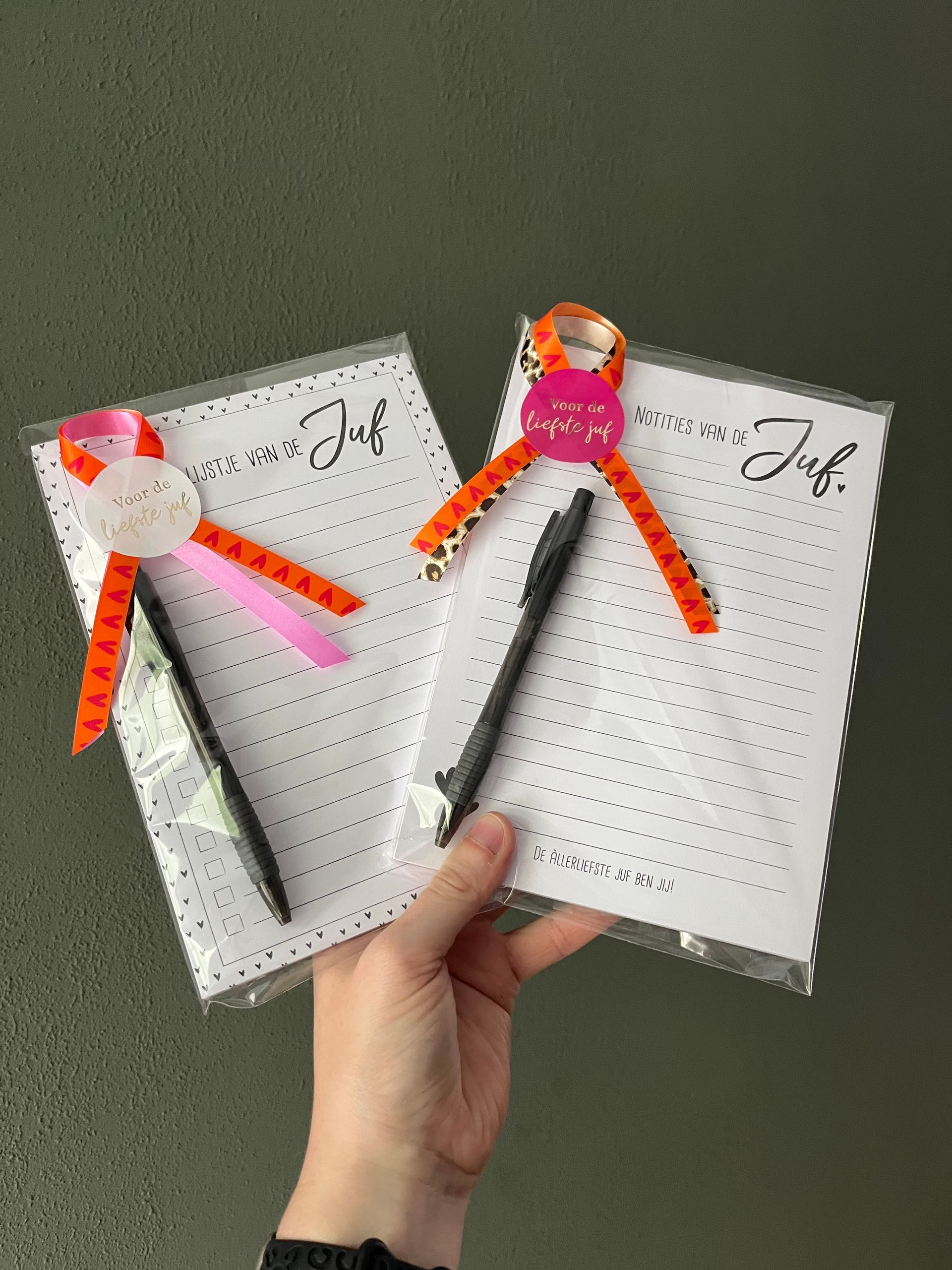 Cadeau notitieblok juf
