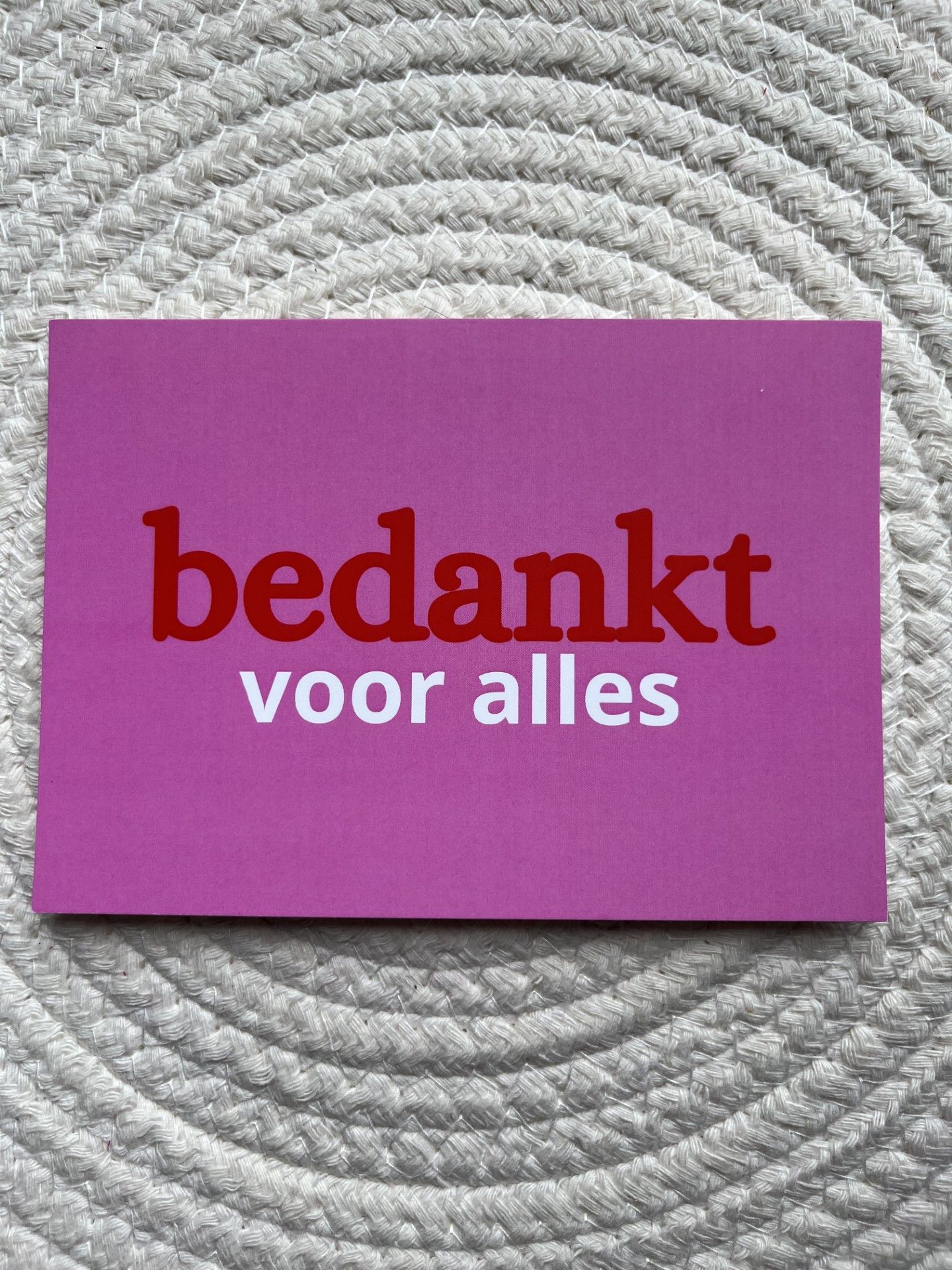 Kaart bedankt voor alles