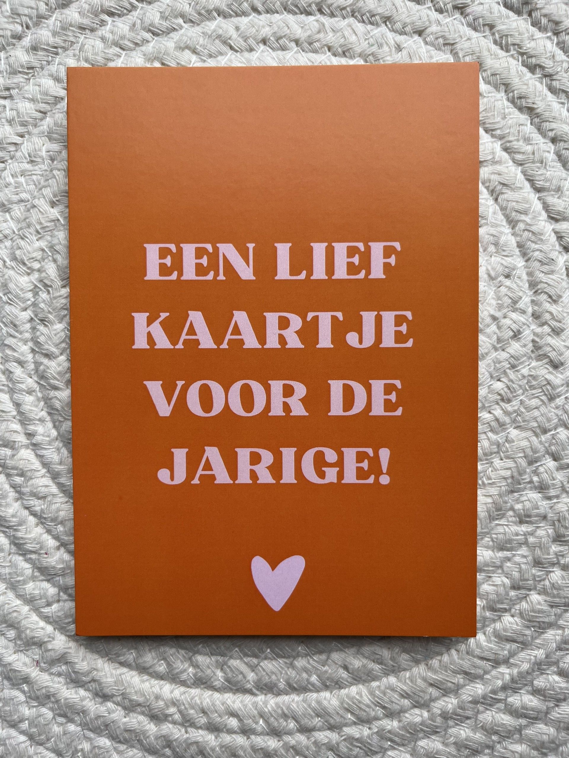 Kaart voor de jarige