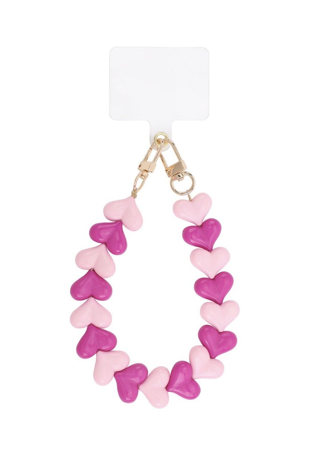Telefoonkoord hart roze/licht roze