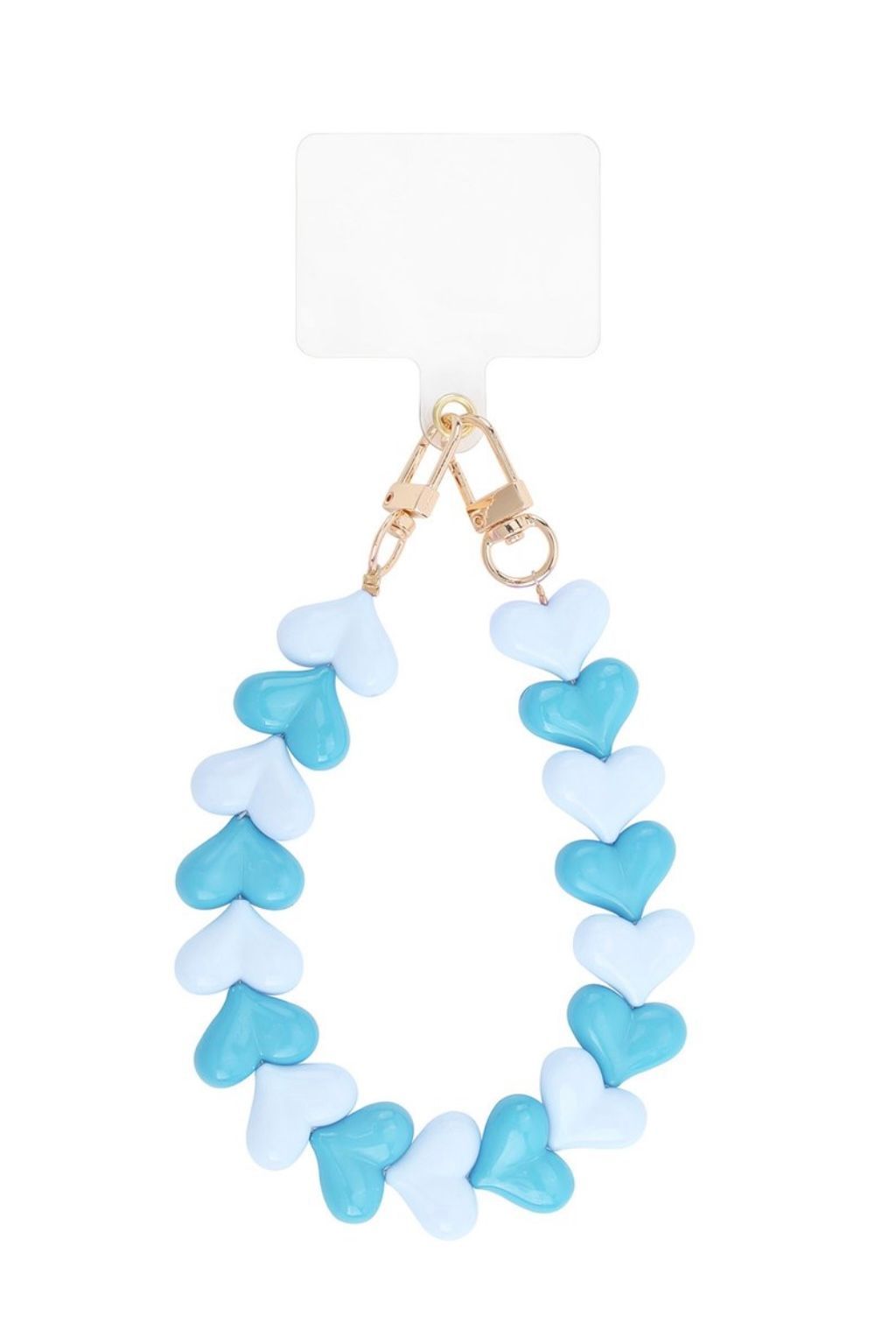 Telefoonkoord hart blauw/licht blauw