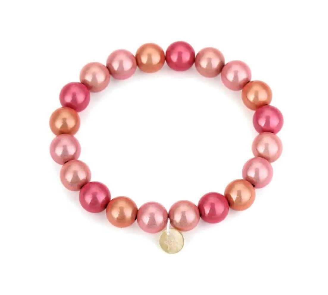 Kralenarmband pink mix