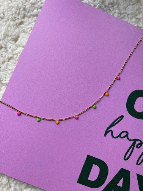 Neon hartjes ketting