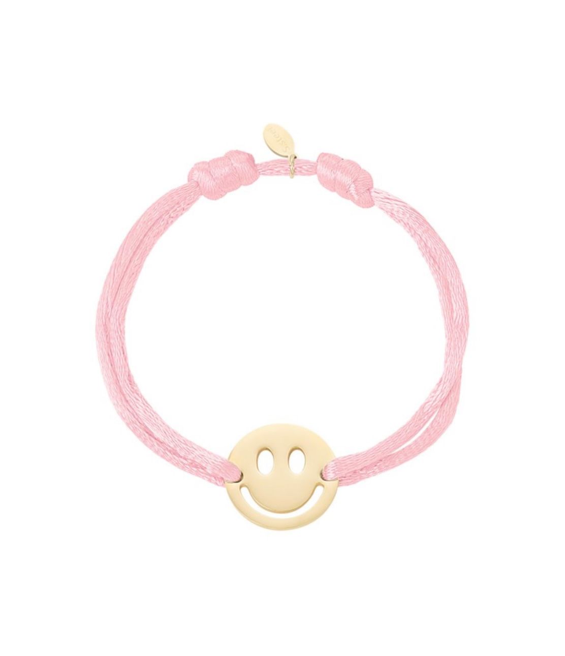 Armband smiley baby roze