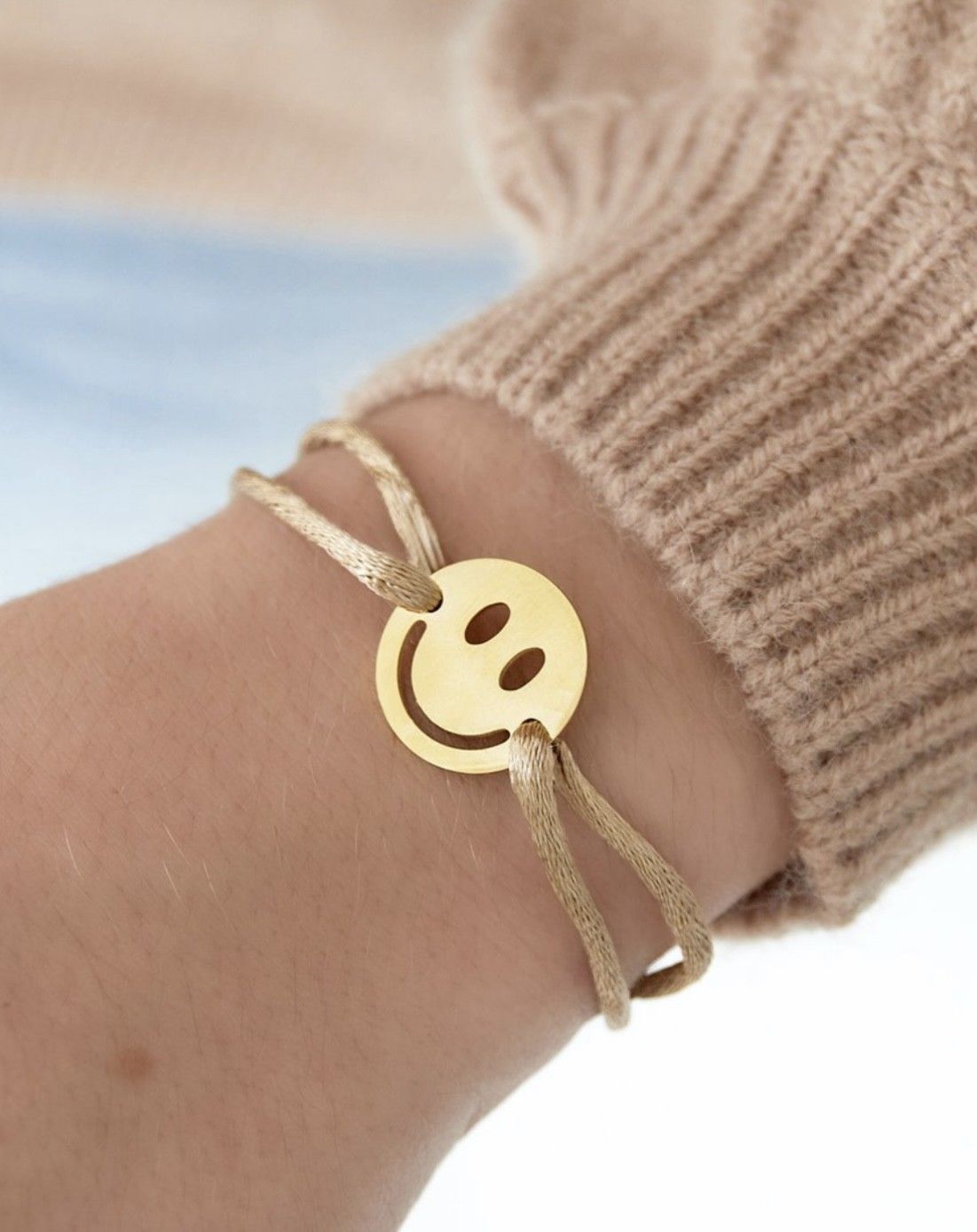 Armband smiley roze