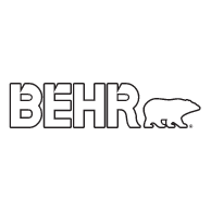 BEHR logo with outlined text and a bear silhouette on a white background