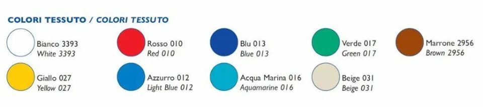 colori per tessuti di materassini