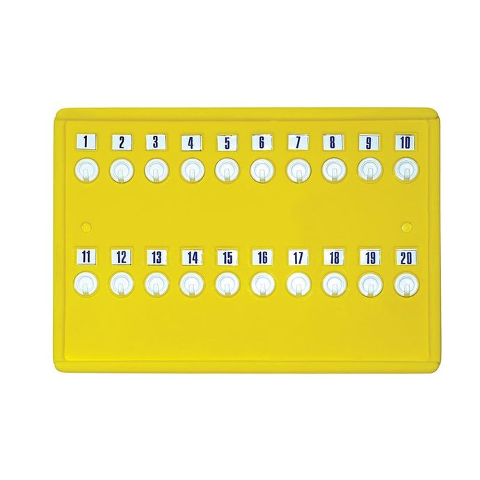 pannello portachiavi giallo per spiaggia