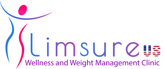Limsure Wellness and Weight Management Clinic logo in pink, blue, and red on white background