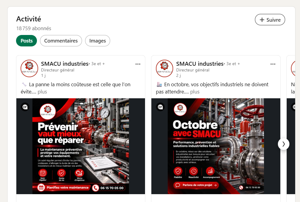 Profil LinkedIn Smacu Industries