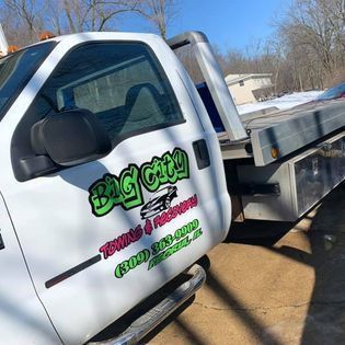 White tow truck with 