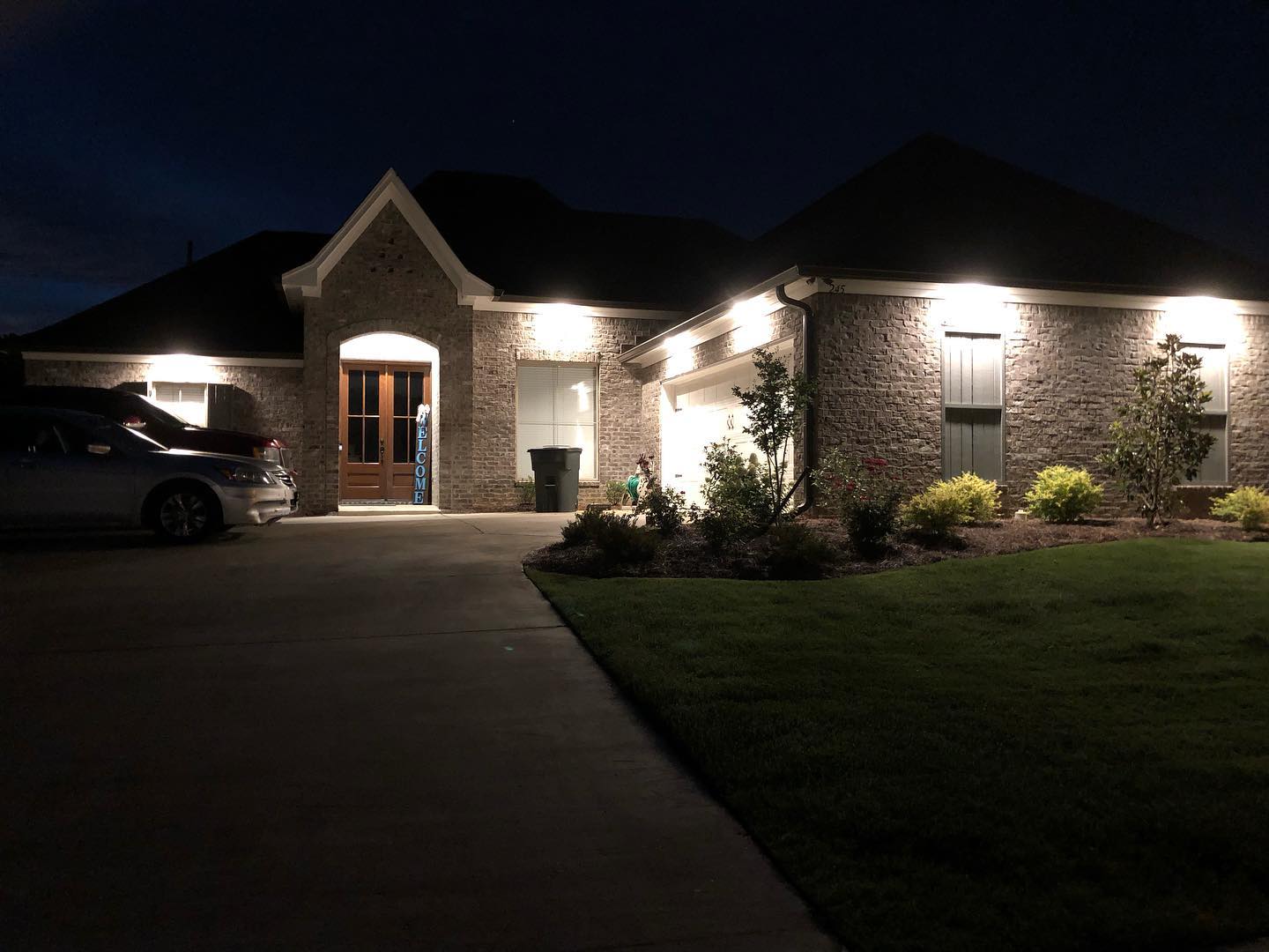 House facade at night