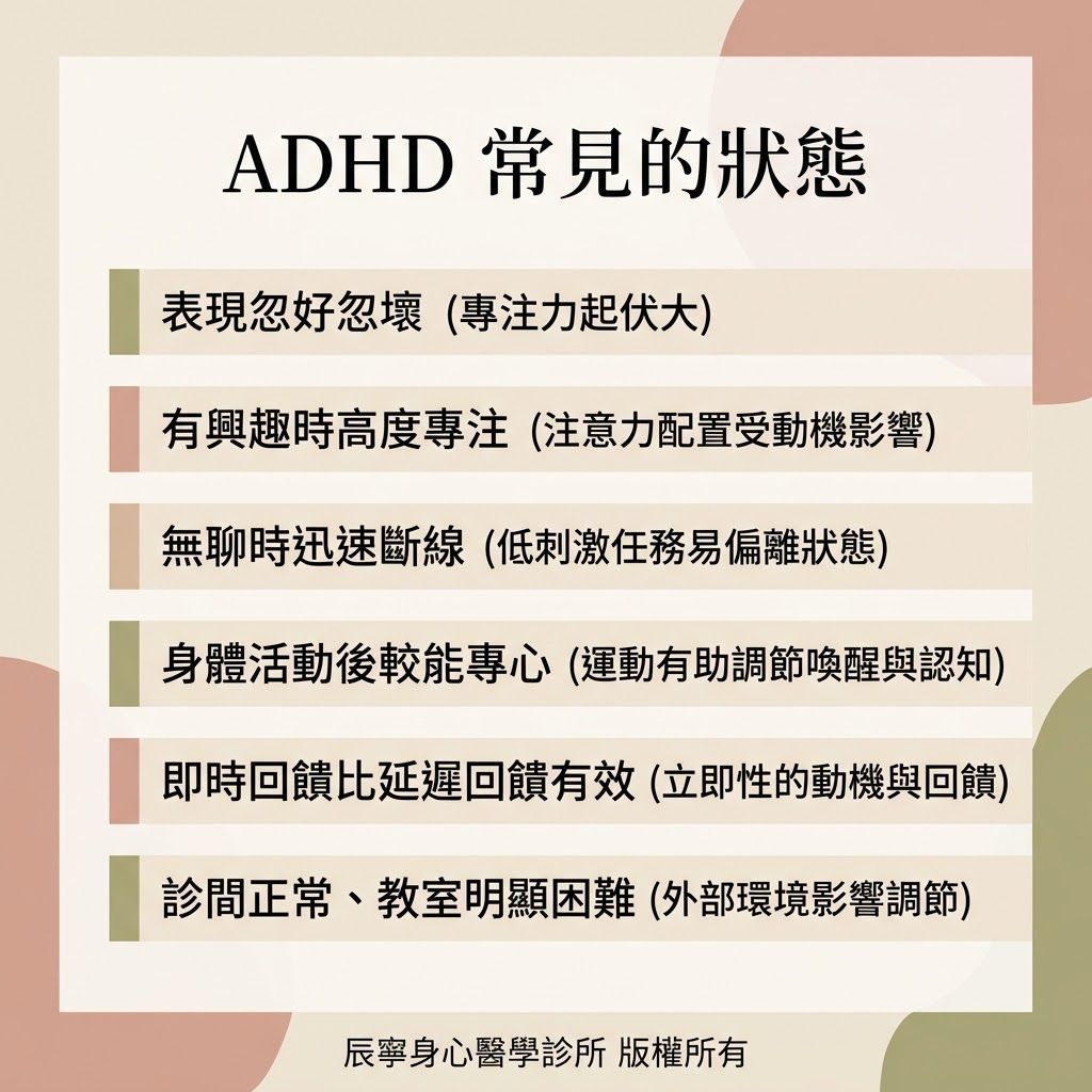 ADHD 常見的狀態|辰寧身心醫學診所|台北北投士林石牌