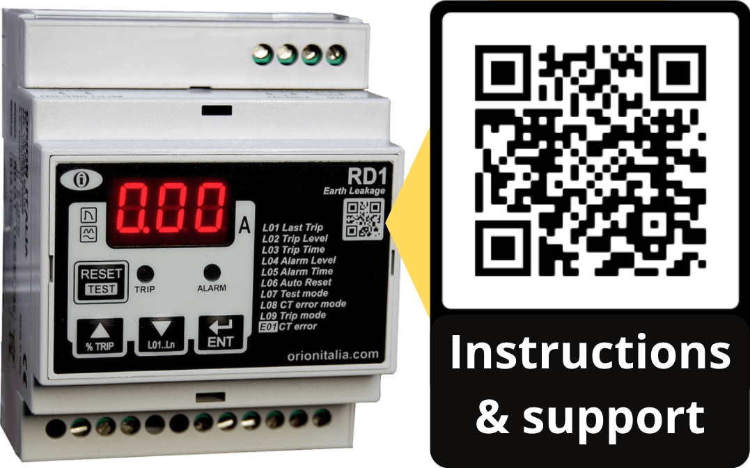ELR Earth leakage relay QR code for instruction