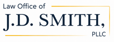 Law Office of J.D. Smith PLLC logo with navy text and gold line accents