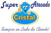 Logotipo do "Super Atacado Cristal", com o slogan "Sempre ao Lado".