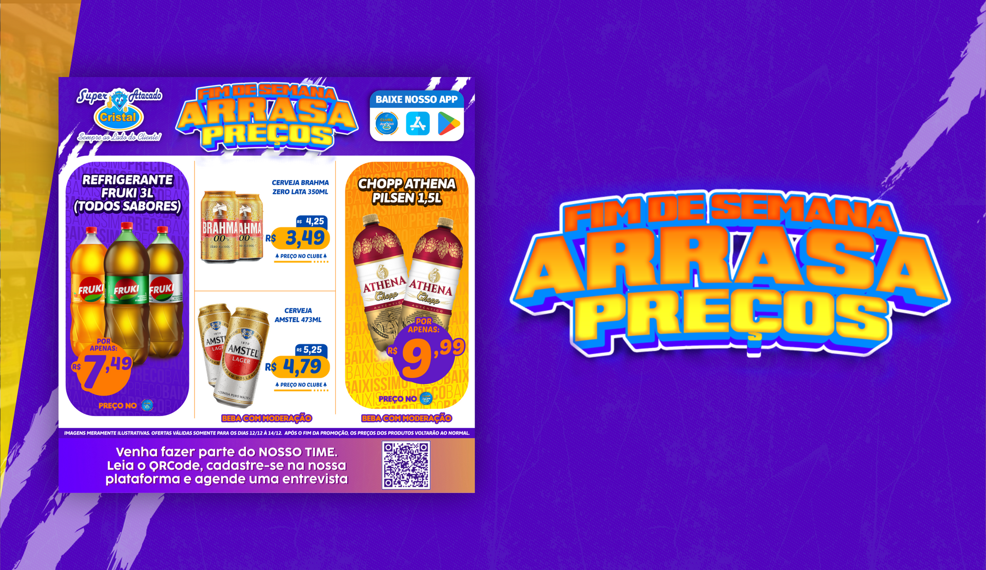 Panfleto promocional da liquidação de fim de semana