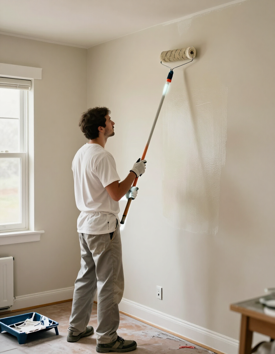 Interior painting in progress