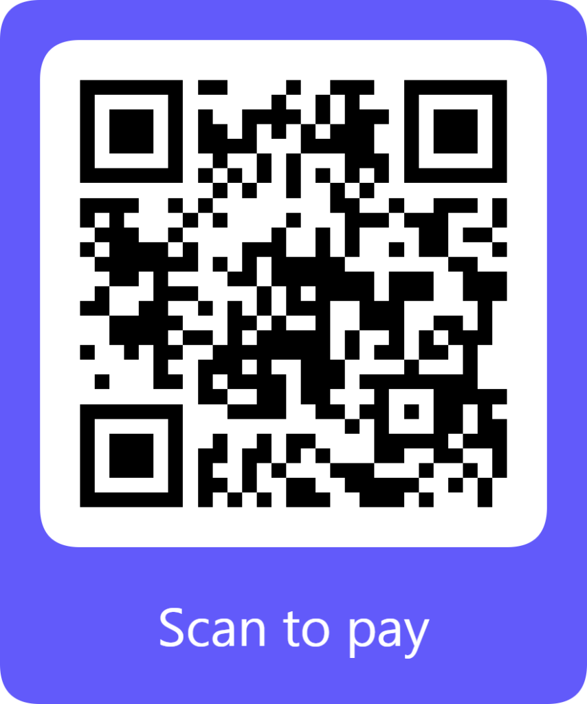 QR code for mobile payment, with text