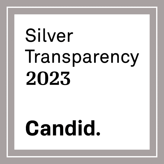 Silver Transparency 2023 award by Candid, black text on white square, gray border.