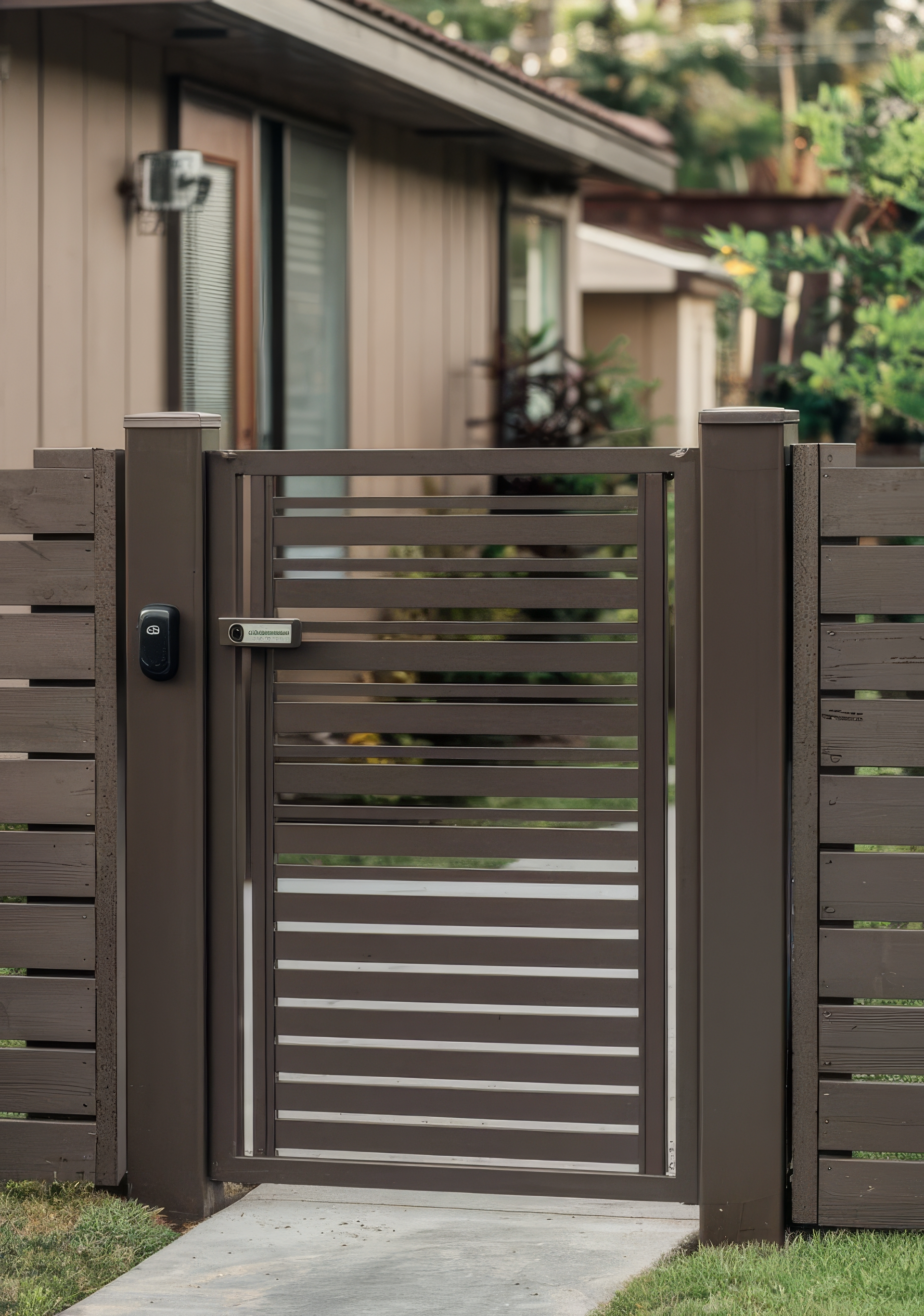 cancello pedonale marrone carpenteria metallica - D'Aversa Ettore Srl Frosinone