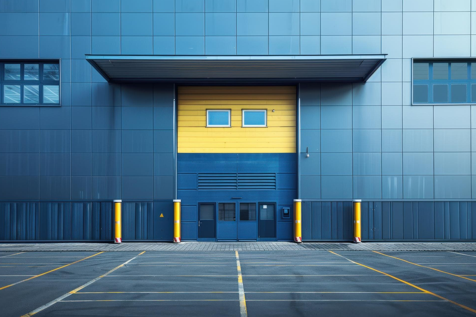Scopri i nostri Portoni Industriali portone industriale giallo e blu - d'aversa ettore frosinone