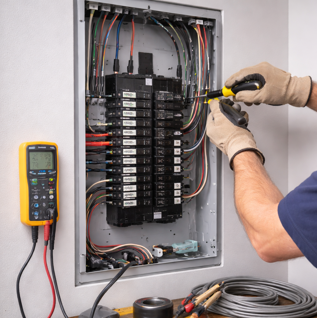 Inside of power panel
