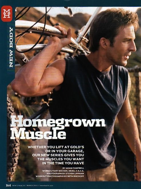 Ron Matthews is holding a bicycle on the cover of a magazine titled homegrown muscle