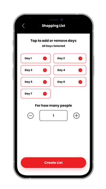 A screenshot of a shopping list app on a cell phone.