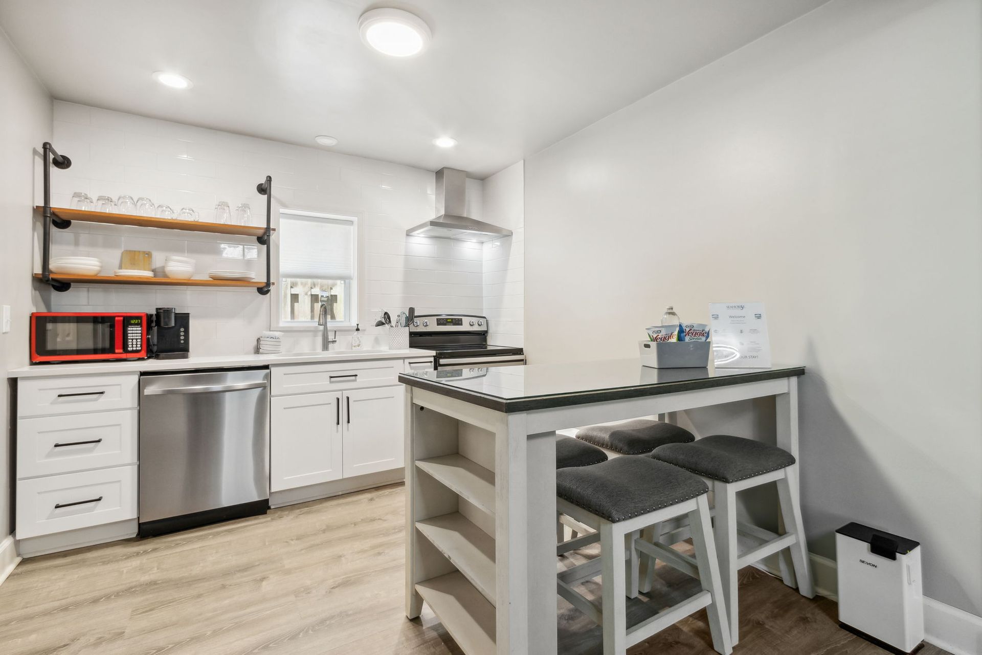 kitchen with a sitting area
