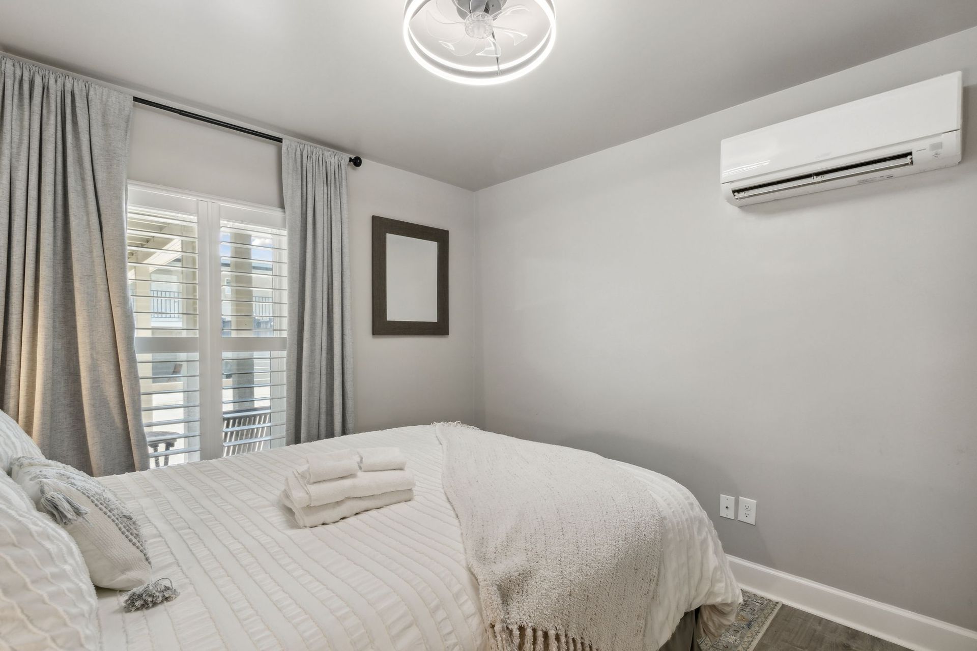 bedroom with blackout shades